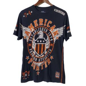 American Fighter by Affliction T Shirt Size M Double Sided Black Mens